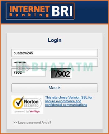 Contoh User ID Internet Banking BRI