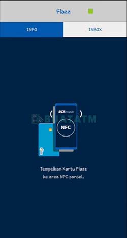 Tempelkan Kartu Flazz ke Area NFC Ponsel